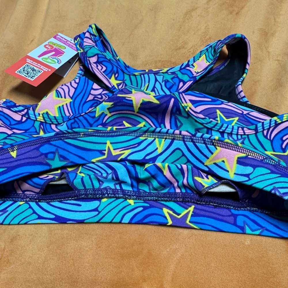 POPFIT Multicolor Wave and Star Sports Bra - Picture 3 of 3